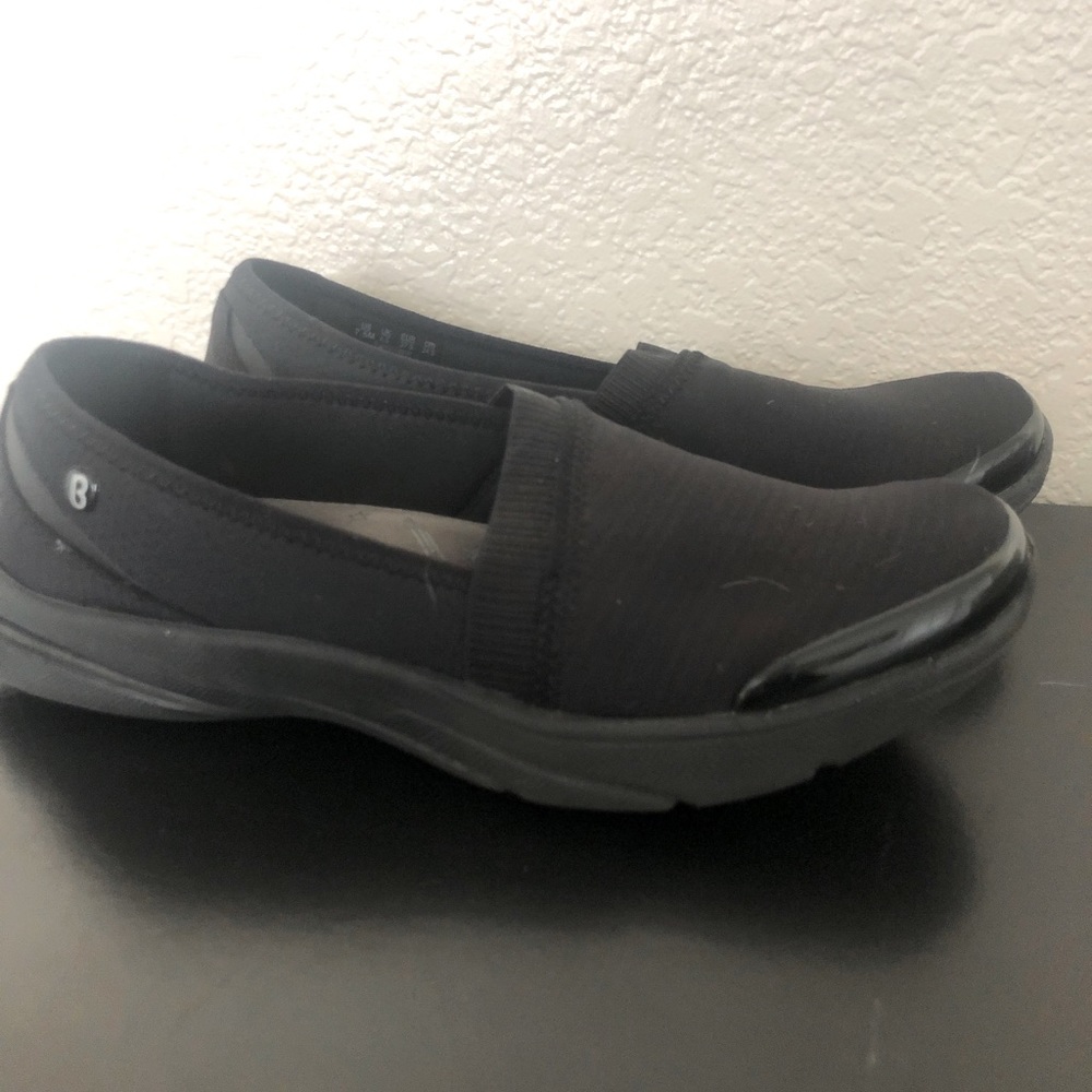Women’s black work flats with memory foam inside